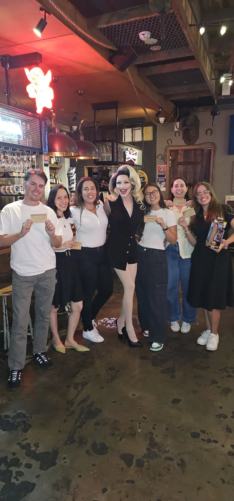Hens party group celebrating at a Sydney bar