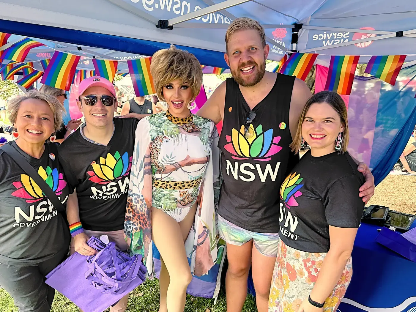 Syd Showgirls performers at a Sydney community Pride event