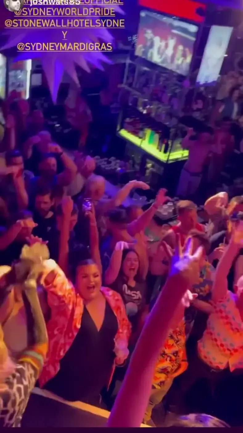 Packed crowd at the Stonewall Hotel during Sydney Mardi Gras